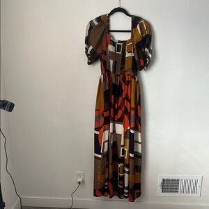 Cato Brown and Orange Maxi Dress